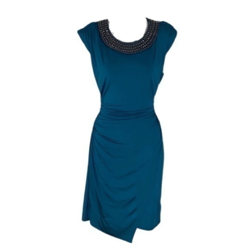 Laundry by Shelli Segal green teal jewel dress